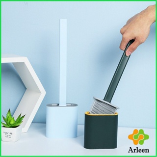 Arleen แปรงขัดส้วมแบบ "หัวซิลิโคน" แปรงขัดห้องน้ำ พร้อมฐานตั้งเก็บ Silicone toilet brush