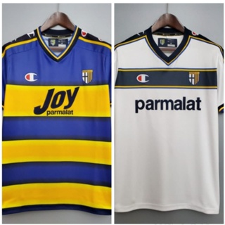 เสื้อกีฬาแขนสั้น ลายทีม Parma Retro 01 02 Away 02 03 สไตล์คลาสสิก