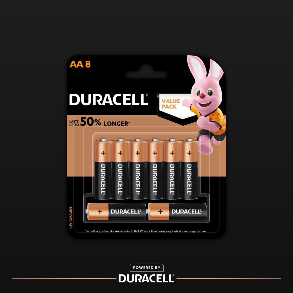 duracell-aa-ถ่านอัลคาไลน์-ดูราเซลล์-aa-สำหรับอุปกรณ์ที่ใช้เป็นประจำทุกวัน-แพ็ค-8-ก้อน