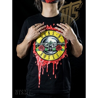 NTS​ 277 Guns N Roses GnR เสิ้อยืดดำ เสื้อยืดชาวร็อค เสื้อวง New Type System NTS Rock brand Sz. S M L XL XXL_34