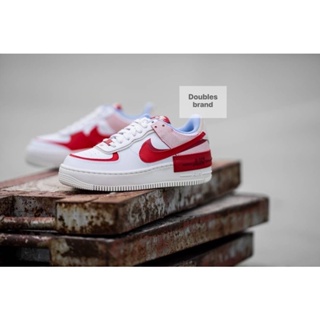 Nike Airforce Shadow {พร้อมส่ง} 🔥รองเท้าผ้าใบสีขาวแดง🔴⚪️