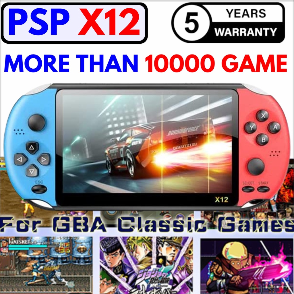 ภาพหน้าปกสินค้ามือถือเกมแบบพกพาคอนโซล PSP X7 X12เกมมือถือคอนโซล64บิต GBA อาเขต NES คิดถึงย้อนยุค fcgames MP5มือถือ