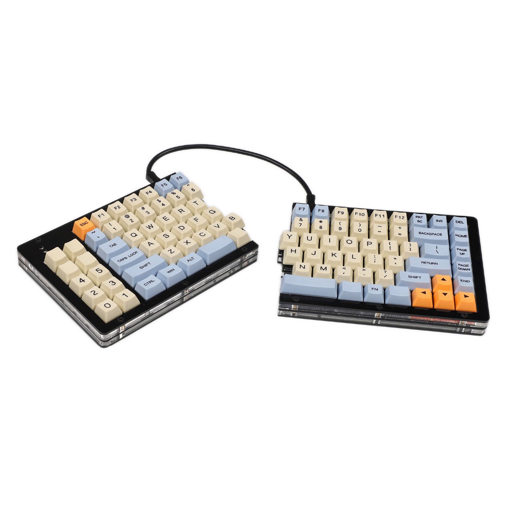 Split 75% SP84 Acrylic Case Plate Underglow RGB Fully Programmable PCB ...