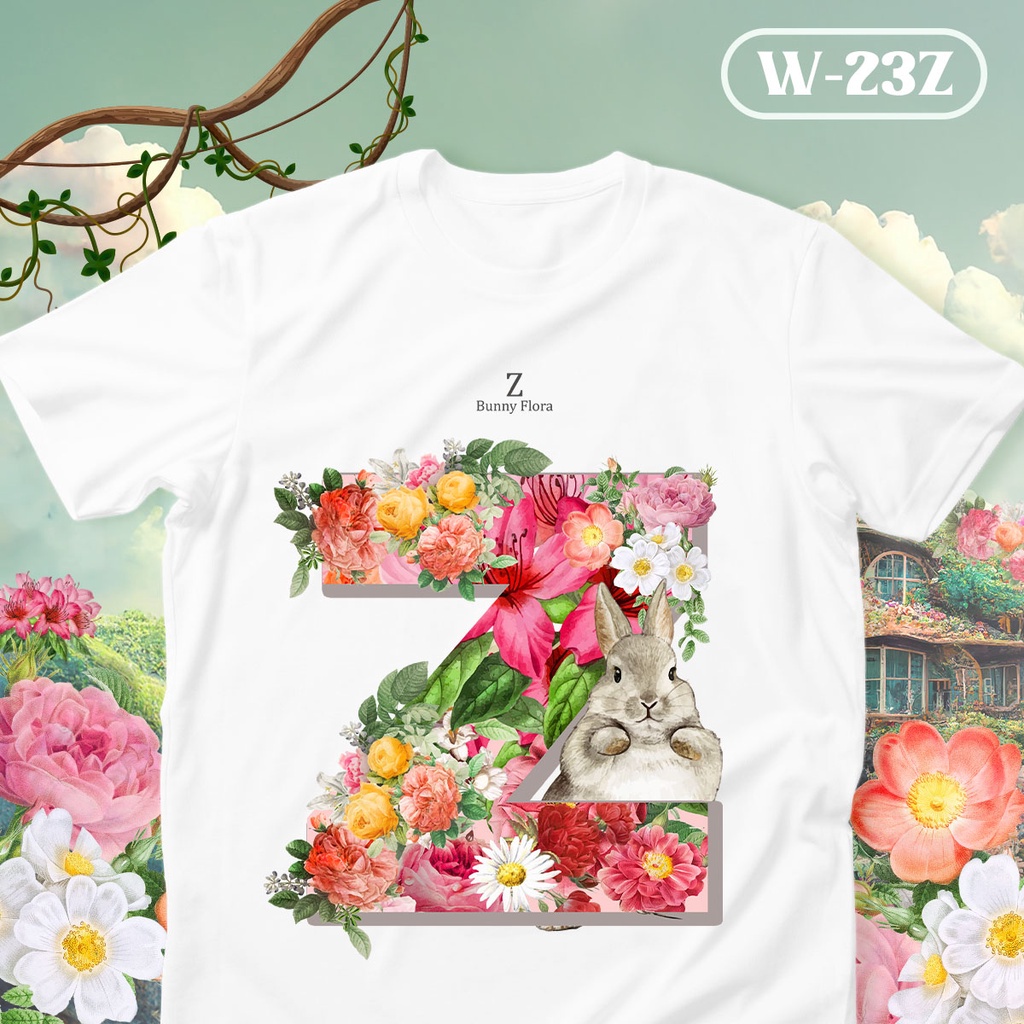 s-5xl-ผ้าฝ้าย-100-เสื้อยืดตัวอักษร-bunny-flora-ตัวอักษร-y-z