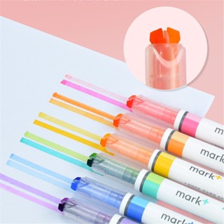 ปากกาเน้นข้อความ หลากสี เครื่องเขียน 6 ชิ้น ต่อกล่อง