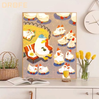 Drofe 【 40 * 50 ซม. ไม่มีกรอบ 】ภาพวาดตามตัวเลข โดยชุดตัวเลข สําหรับผู้ใหญ่ เด็ก แฮนด์เมด ของขวัญที่ไม่ซ้ําใคร เป็ดน่ารัก