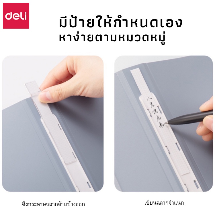 deli-แฟ้ม-a4-แฟ้มใส่เอกสาร-60-แผ่นใส-แฟ้มสะสมผลงาน-แฟ้มพลาสติก-4สี-พาสเทล