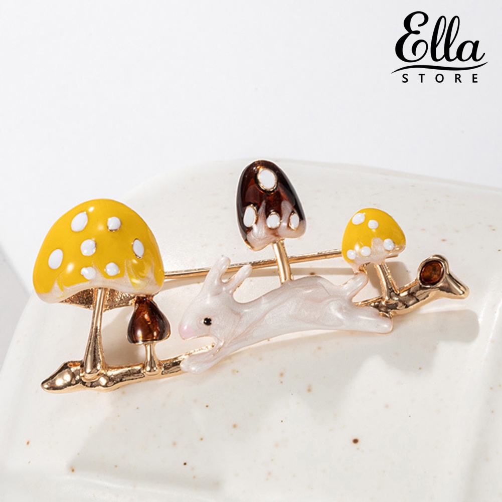 ellastore123-เข็มกลัด-รูปเห็ด-กระต่ายน่ารัก-เหมาะกับทุกเพศ