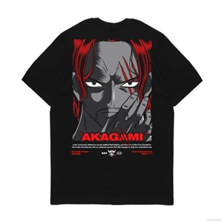 อะนิเมะเย็น One Piece SHANKS Tshirt อะนิเมะเสื้อแขนสั้นเสื้อลําลองหลวมทีแฟชั่นเสื้อกราฟิกด้านบน r,;_16