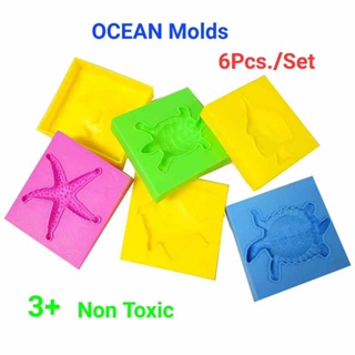 คิดอาร์ท แม่พิมพ์สัตว์ทะเล แม่พิมพ์โอเชียน 6ชิ้น  Kidart Molds Ocean 6pcs./set. (SET-OCEANB6)