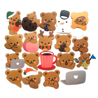 💥พร้อมส่งในไทย💥Cute bear 50แผ่น STICKER กันน้ำ สติ๊กเกอร์ ใช้ซ้ำได้ โทรศัพท์มือถื