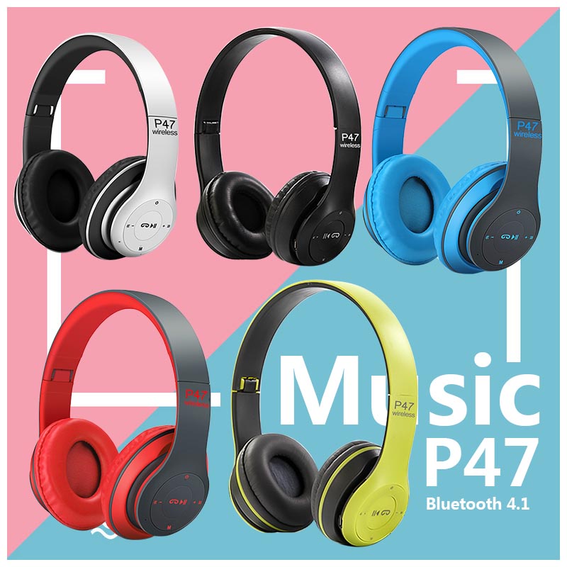 หูฟังบลูทูธ-ไร้สาย-ใส่เมมโมรี่-ฟังวิทยุf-m-bluetooth-headphone-stereo-รุ่น-p47