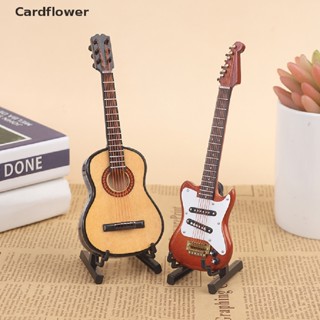 &lt;Cardflower&gt; 1/6 Dollhouse Miniature  Electric Guitar With Stand Model Instrument Toy On Sale