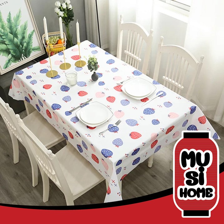 ภาพหน้าปกสินค้าราคาถูก MUSI.HOME ผ้าปูโต๊ะ กันน้ำ ผ้าคลุมโต๊ะ ผ้าปูโต๊ะอาหาร ผ้าปูโต๊ะกันน้ำ ลายตาราง มินิมอล (พร้อมส่งจากไทย)