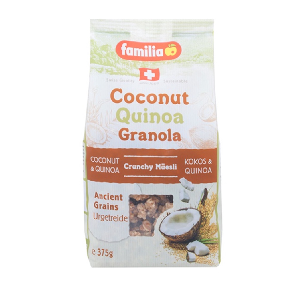 Familia coconut quinoa Granola Crunchy Muesli 375 g.อาหารเช้า ซีเรียล ก