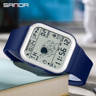 Sanda นาฬิกาข้อมือดิจิทัล โครโนกราฟ อิเล็กทรอนิกส์ กันน้ํา สไตล์ทหาร แฟชั่นสําหรับผู้ชาย