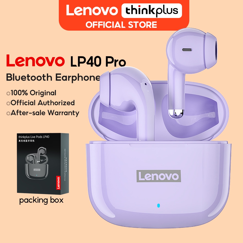 Lenovo LP40 Pro หูฟังบลูทูธไร้สาย TWS พร้อมไมโครโฟน สําหรับ IOS Android - หูฟัง ยี่ห้อไหนดี