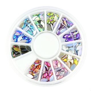 【AG】12 Mixed Colors Wheel Design Nail Art Tip Rhinestone Jewelry DIY Tools