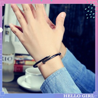 Titanium Steel Opening Couple Bracelets Fashion Brand Personality Men Women South Korea Fashion Bracelet Hello Girl Jewelry