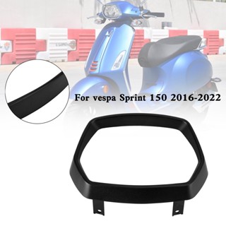 Areyourshop ฝาครอบไฟหน้าตัดขอบฝาครอบสำหรับ vespa Sprint 150 2016-2022 สีดำ