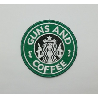 Starbucks ตัวรีดติดเสื้อ แจ๊คเก็ต อาร์ม  ยีนส์ Hipster Embroidered Iron on Patch  DIY