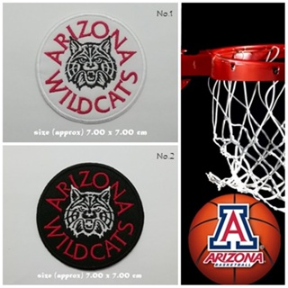 ฺBasketball ตัวรีดติดเสื้อ กีฬา อเมริกันฟุตบอล ทีม Arizona Wildcats ตกแต่งเสื้อผ้า หมวก กระเป๋า Embroidered Iron On