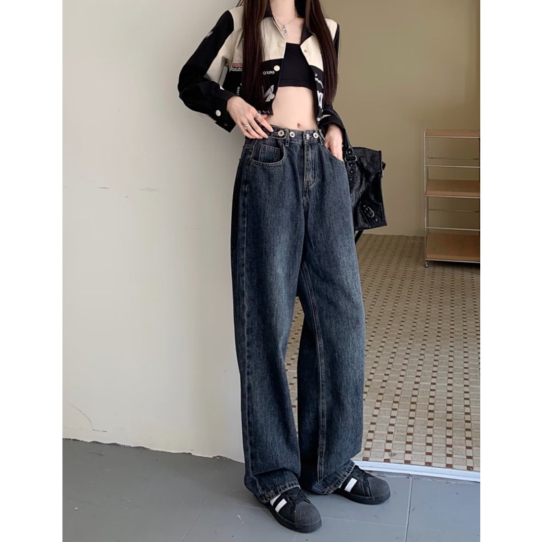 dadulove-new-korean-version-of-retro-jeans-niche-high-waist-loose-womens-wide-leg-pants-fashion-womens-clothing