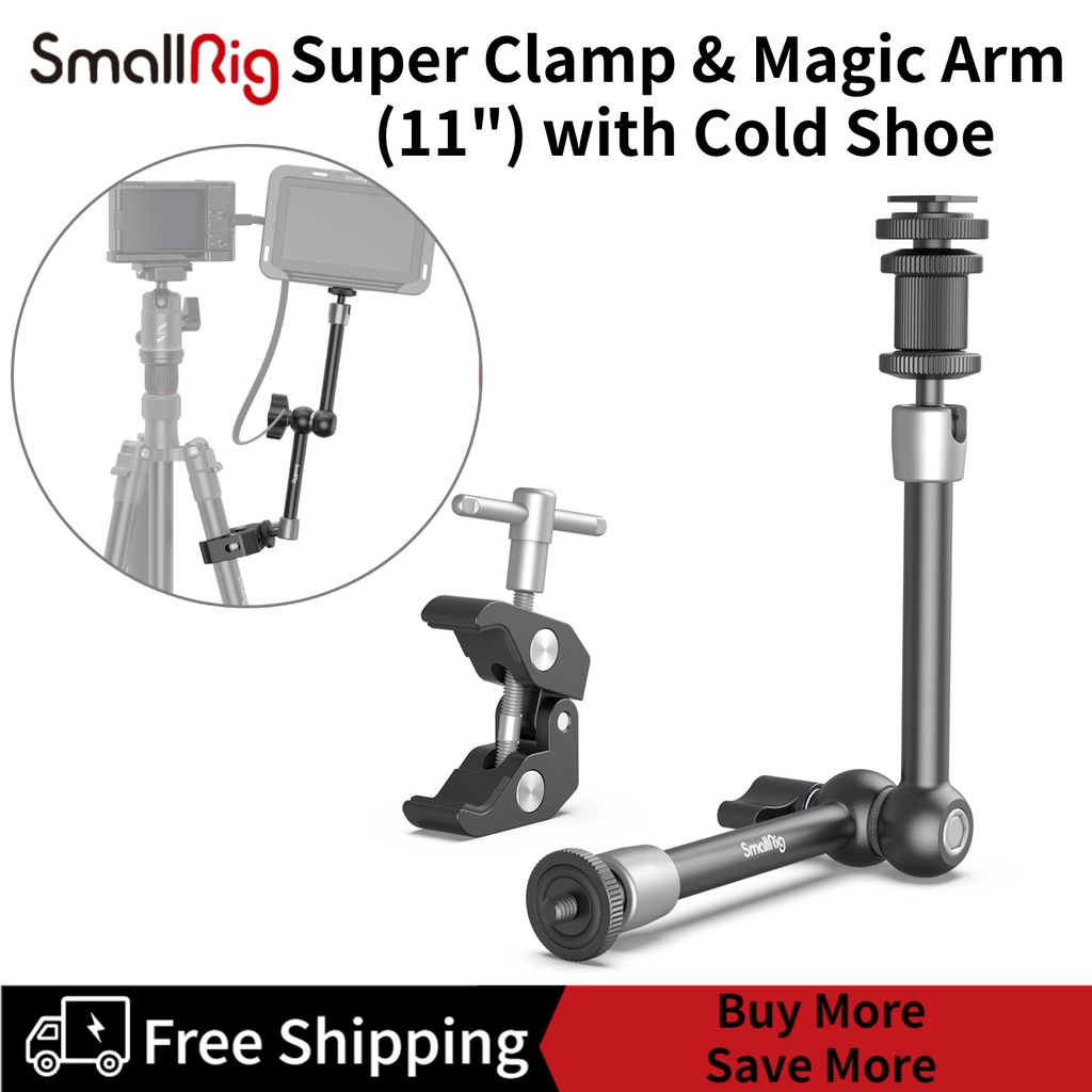 SmallRig Super Clamp and Magic Arm (11") with Cold Shoe Mount for