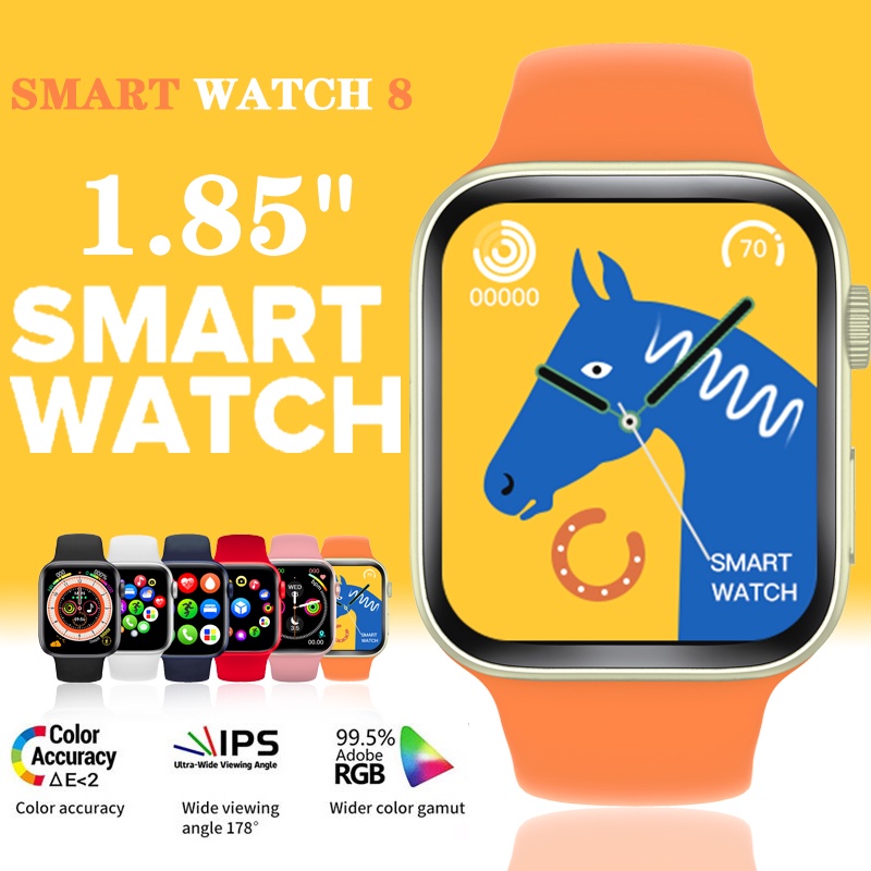 ภาพหน้าปกสินค้าSmartWatch S8 นาฬิกาอัจฉริยะ 1.85"inch สมาร์ทวอทช์ สนับสนุนการว่ายน้ํา สัมผัสได้เต็มจอ รองรับภาษาไท วัดออกซิเจนในเลือด
