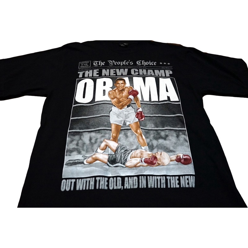 เสื้อยืดคอกลม-เสื้อวินเทจแท้-ลาย-obama