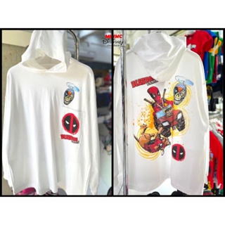 เสื้อฮู้ดแขนยาวMarvel ลิขสิทธิ์แท้ลายDeadPool สีขาว(HDG-006)