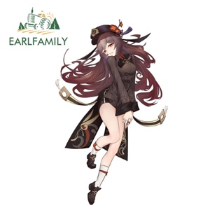 Earlfamily สติกเกอร์กันน้ํา ลาย Genshin Impact Hu Tao Hutao 13 ซม. x 7.9 ซม. สําหรับตกแต่งตู้เย็น