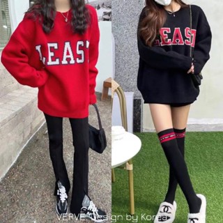 เสื้อสเวทเตอร์ไหมพรม ผ้าเนื้อดีฟูนุ่ม ลาย LEAST เป็นลายทอไม่ใช่สกรีนนะคะ