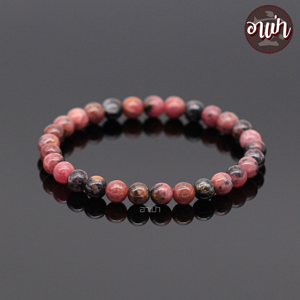 หินโรโดไนท์-ลายดำ-rhodonite-เกรดพรีเมี่ยม-ขนาด-8-มิล-คัดหิน-เสริมด้านความรัก-กำไลหินสี-กำไลหินนำโชค-หินสีชมพู-หินมงคล