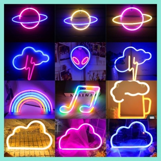 ภาพหน้าปกสินค้าINS Planet Neon Universe Light การสร้างแบบจำลองห้องนอนตกแต่ง LED ตกแต่ง Night Light USB Home Party Neon Light LED ที่เกี่ยวข้อง