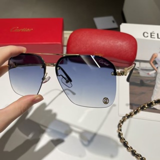 Cartier แว่นตากันแดด ป้องกันรังสียูวี 400 หรูหรา แฟชั่นสําหรับผู้ชาย และผู้หญิง