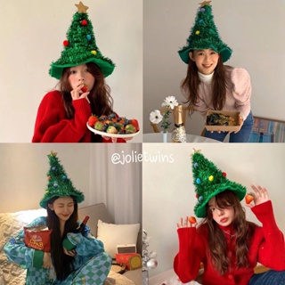 ส่งจากไทย✨💚❤️หมวก คริสมาสต์ XMas Christmas tree Hat หมวกคริสมาตส์ปาร์ตี้ สไตล์เกาหลี สวยเก๋ ไม่เหมือนใคร💚❤️✨