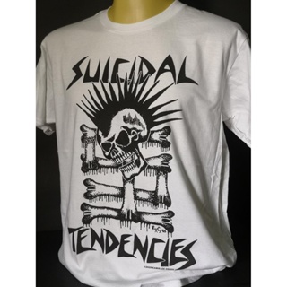 เสื้อยืดเสื้อวงนำเข้า Suicidal Tendencies Mohawk Skull Hardcore Punk Thrash Metal Skate Rock DRI T-Shirt_53