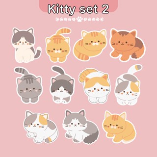 สติ๊กเกอร์รีดติดหมวก Kitty อาร์มติดเสื้อ โลโก้ พร้อมกาวลายแมวน้อย