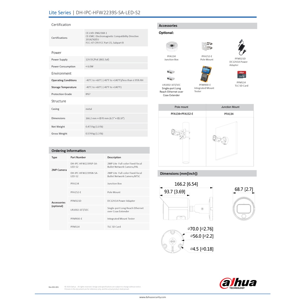 dahua-กล้องวงจรปิด-ip-2-ล้านพิกเซล-รุ่น-dh-ipc-hfw2239sp-sa-led-s2-3-6-mm-ภาพสี-24-ชั่วโมง-บันทึกภาพและเสียง