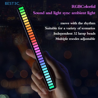 Best3c โคมไฟกลางคืน LED 5V USB 16/32 RGB ควบคุมผ่านแอพ เพลง จังหวะ ขายดี