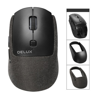 Delux M520 เมาส์ออปติคอลเล่นเกมไร้สาย 6 ปุ่ม 1600 DPI 2.4Ghz USB แบบพกพา สําหรับคอมพิวเตอร์