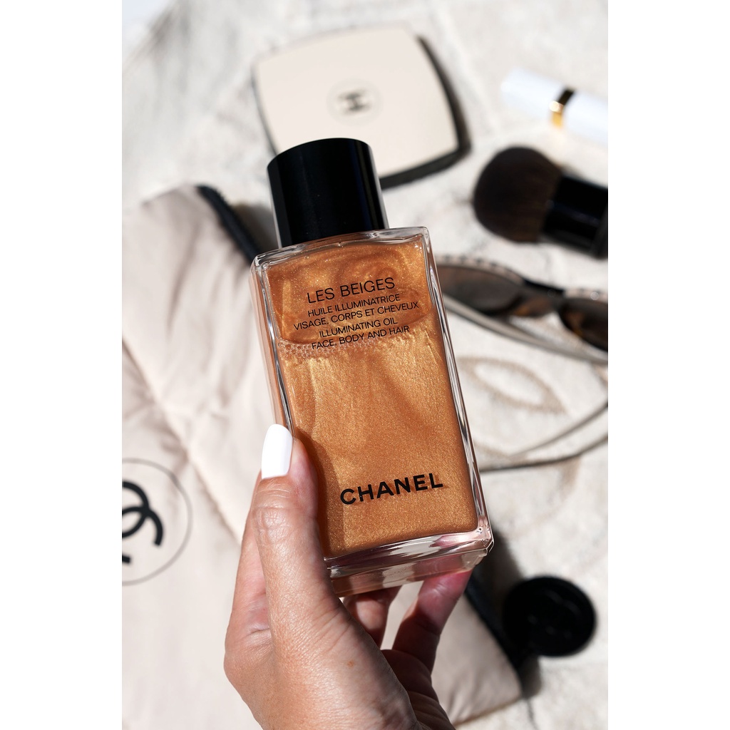 beauty-siam-แท้ทั้งร้าน-แบ่งขายออยลิมิเตดชาแนล-chanel-les-beiges-illuminating-oil-face-body-and-hair-10-ml