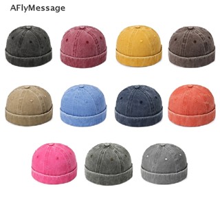 Afl ใหม่ หมวกบีนนี่ ผ้ายีน ผ้าฝ้าย สีพื้น ปรับได้ เหมาะกับฤดูใบไม้ผลิ ฤดูใบไม้ร่วง สไตล์เรโทร สําหรับผู้หญิง และผู้ชาย