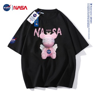 2023 เสื้อยืดแขนสั้น ผ้าฝ้าย ทรงหลวม ลายนักบินอวกาศ NASA GISS แฟชั่นฤดูร้อน สําหรับผู้ชายและผู้หญิง_59