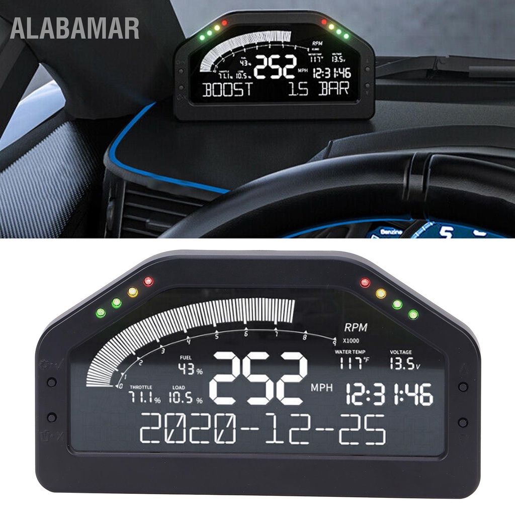 alabama-sinco-tech-dash-race-display-lcd-8-led-light-universal-racing-meter-car-modification