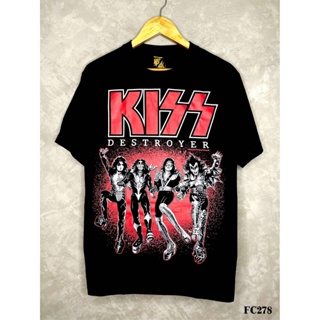 Kissเสื้อยืดสีดำสกรีนลายFC278