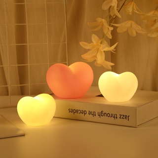 โคมไฟกลางคืน LED รูปหัวใจ โรแมนติก สร้างสรรค์ สําหรับตกแต่งห้องนอนเด็กผู้หญิง ของขวัญวันเกิด
