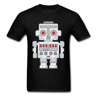 (พร้อมส่ง)เสื้อยืดคอกลม พิมพ์ลายการ์ตูนหุ่นยนต์ Little Mr Robot คุณภาพสูง แฟชั่นสําหรับผู้หญิงเสื้อยืดอินเทรนด์