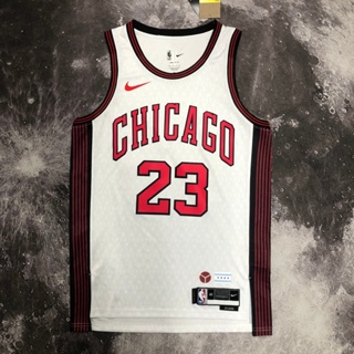 เสื้อกีฬาบาสเก็ตบอล แขนกุด ลายทีม Bulls No.23 Season 23 Chicago สีขาว สําหรับผู้ชาย